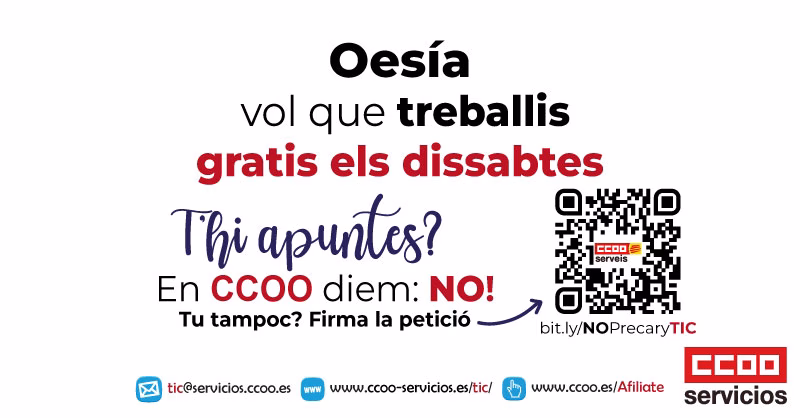 Oesia quiere que trabajes gratis los sábados. ¿Te apuntas?