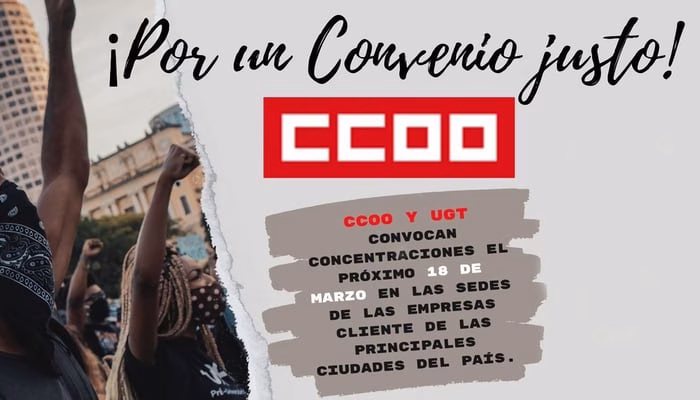 CCOO convoca concentraciones el día 18 en las  sedes de las grandes empresas clientes de Contact Center